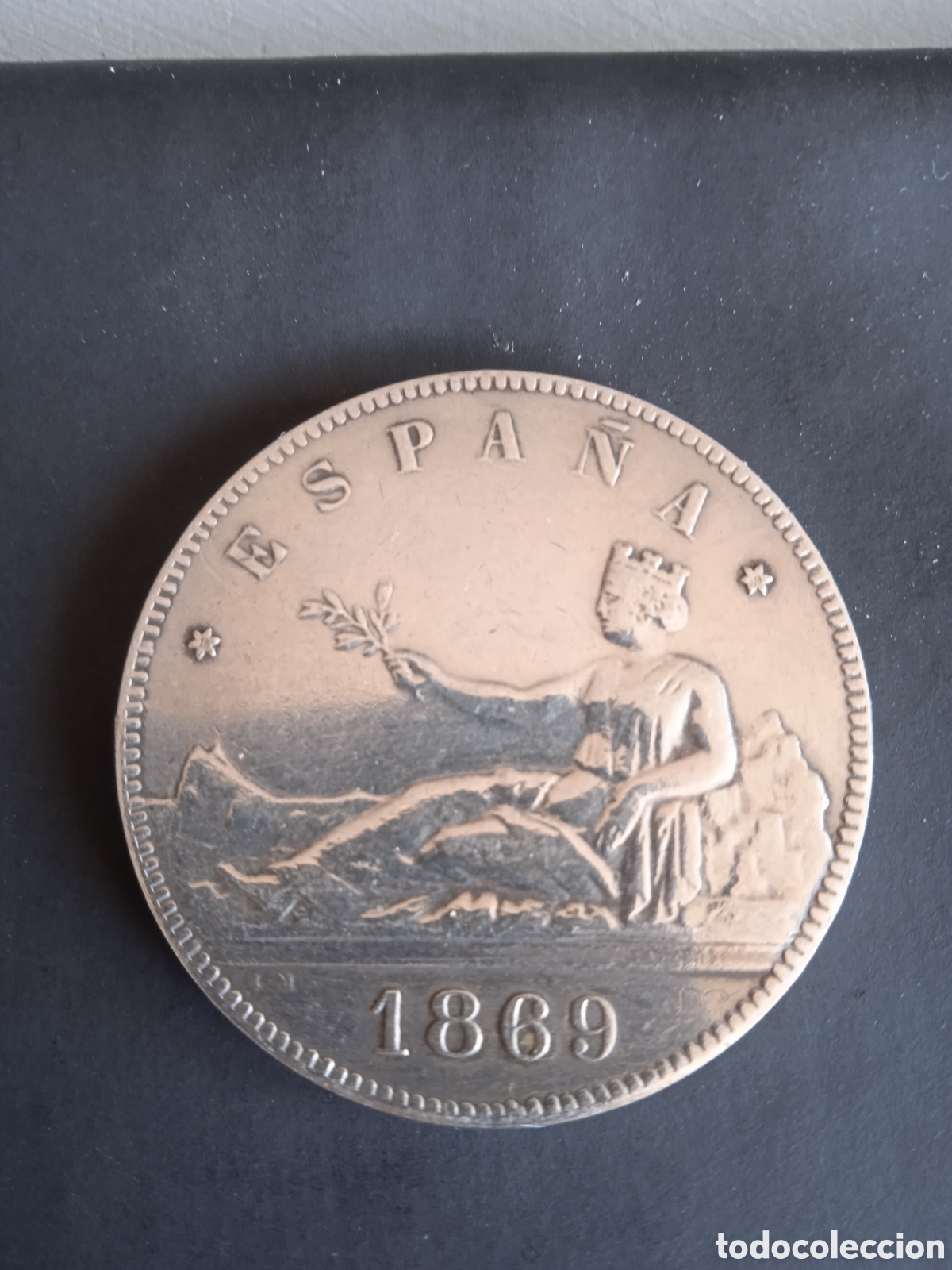 Monedas de Espa&ntilde;a: Moneda 5 pesetas a&ntilde;o 1869 - Foto 2