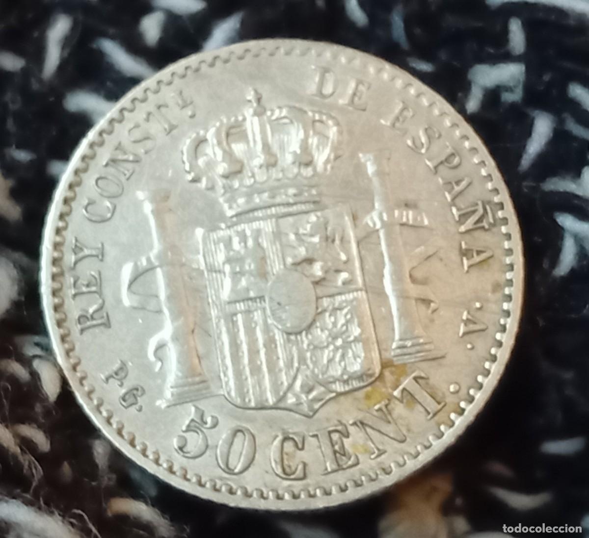 Monedas de Espa&ntilde;a: ALFONSO XIII. 50 C&Eacute;NTIMOS. 1894. MBC+ - Foto 5