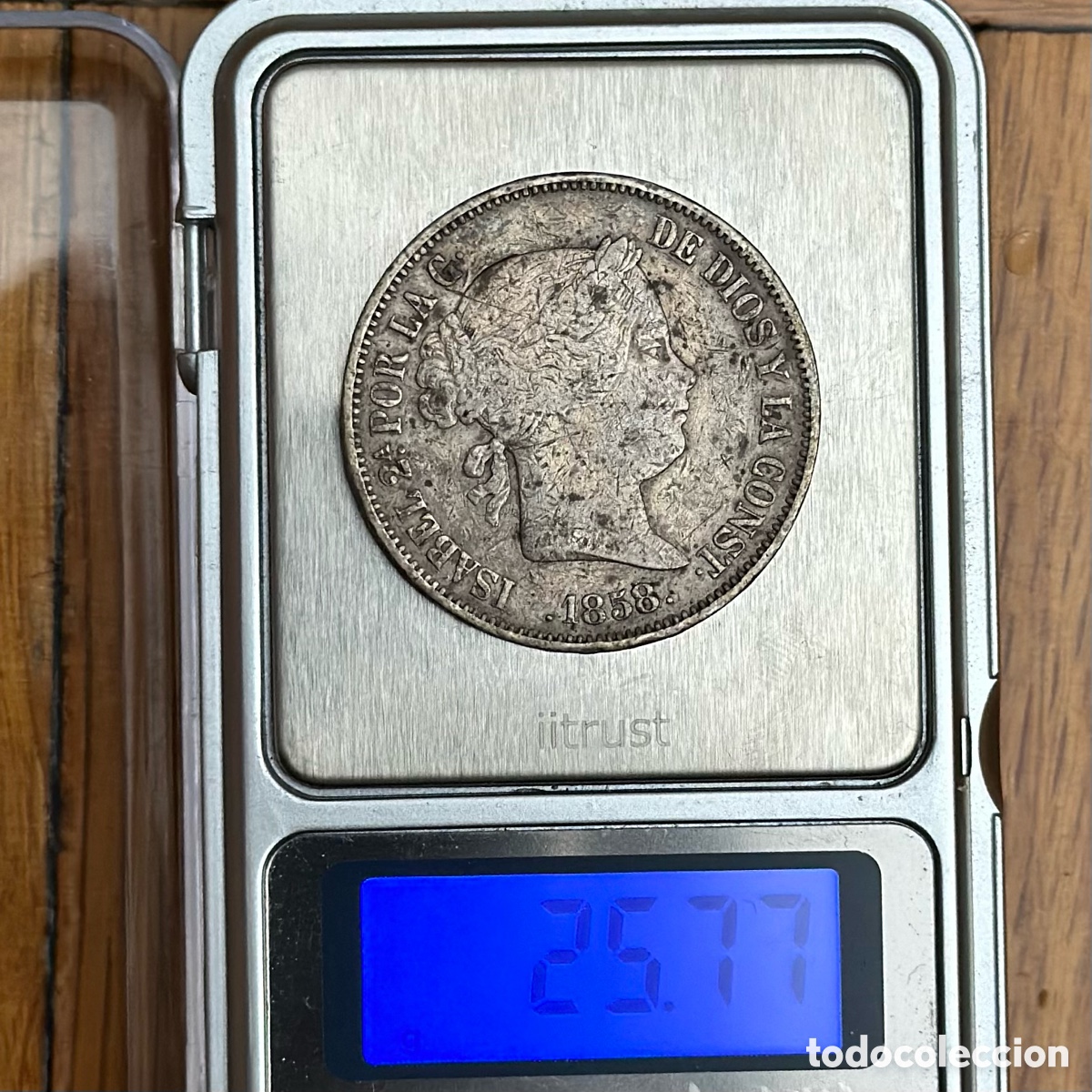 Monedas de Espa&ntilde;a: Moneda 20 reales 1858 Madrid - Foto 3