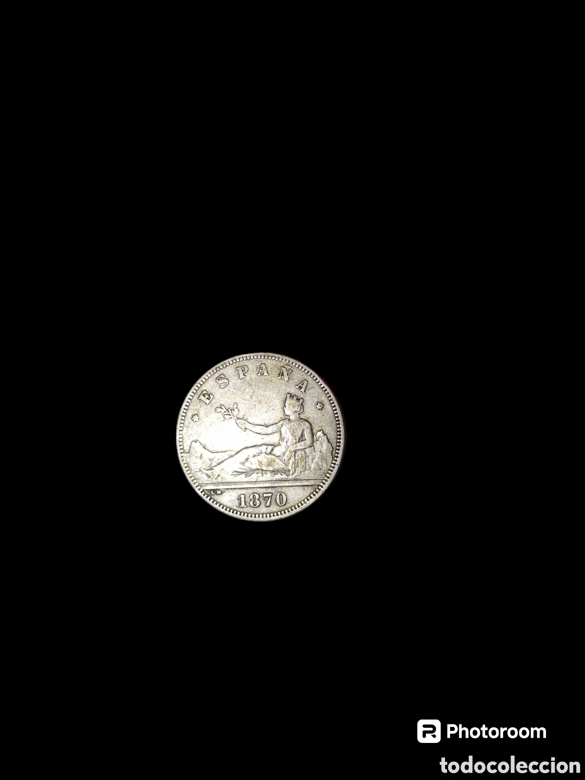 Monedas de Espa&ntilde;a: Moneda de 2 pesetas 1870 de plata - Foto 2