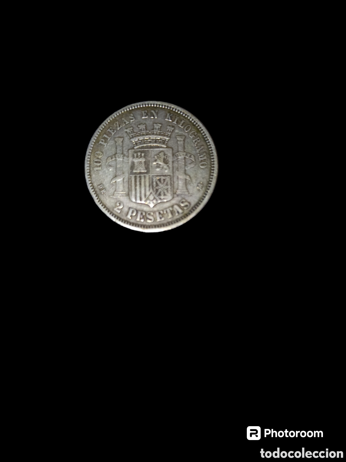 Monedas de Espa&ntilde;a: Moneda de 2 pesetas 1870 de plata - Foto 3
