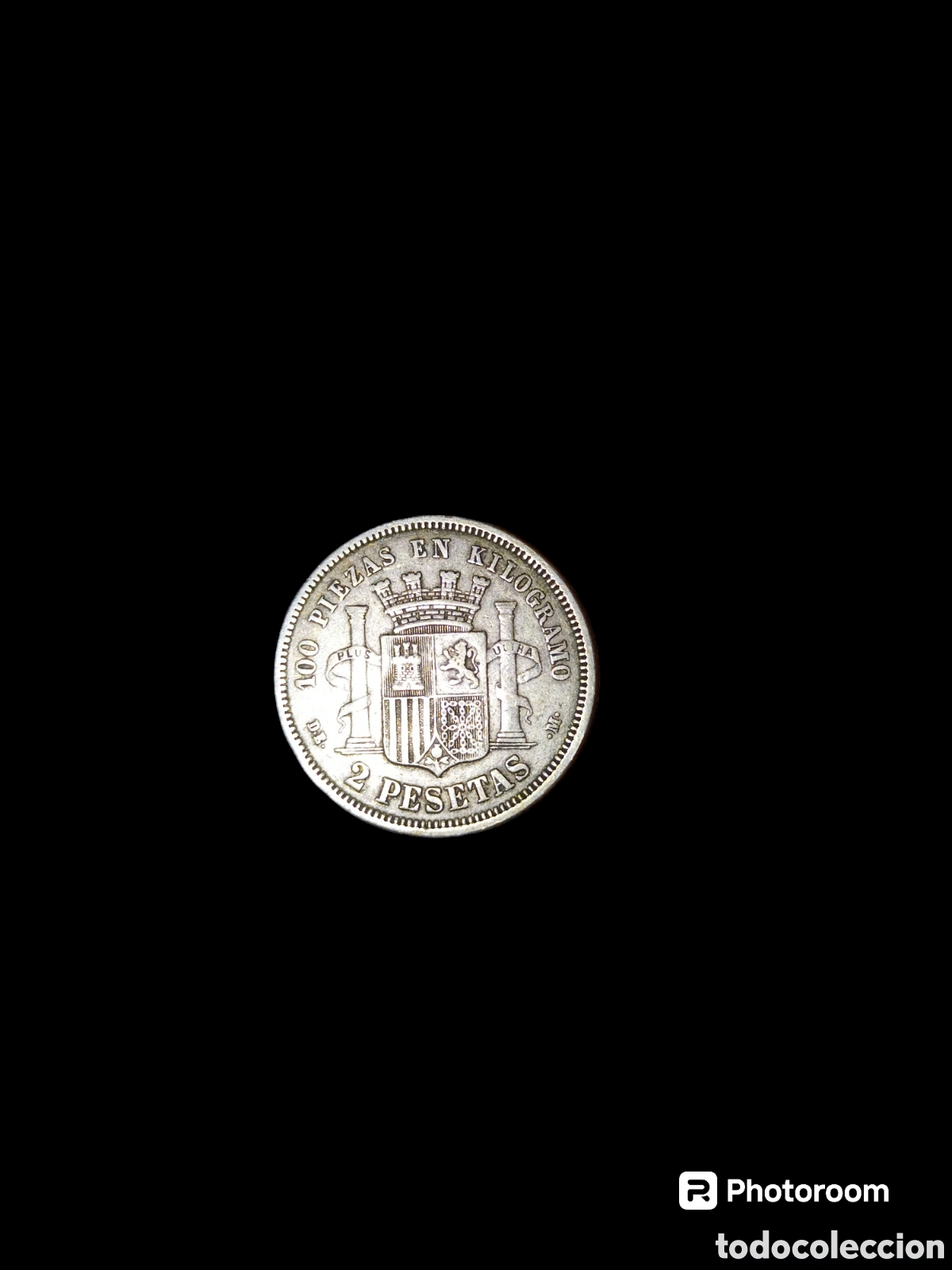 Monedas de Espa&ntilde;a: Moneda de 2 pesetas 1870 de plata - Foto 1