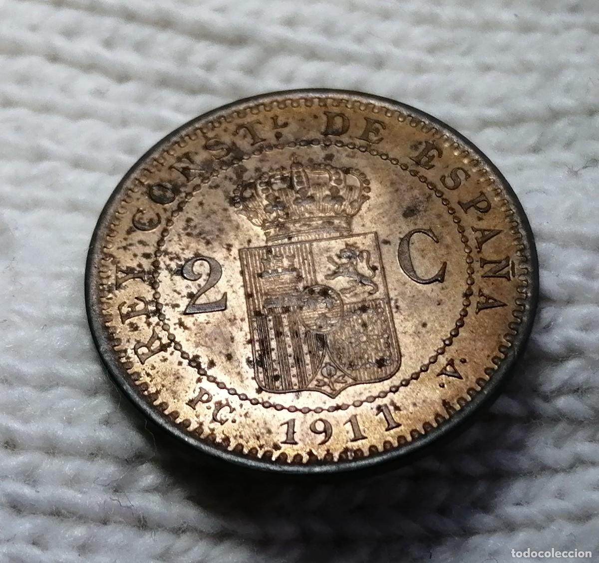 Monedas de Espa&ntilde;a: ALFONSO XIII. 2 C&Eacute;NTIMOS 1911 *11. SC - Foto 2
