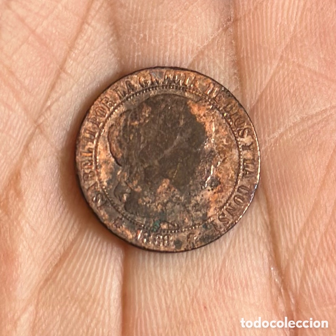 Monedas de Espa&ntilde;a: 1868. Isabel II. Barcelona. 1 c&eacute;ntimo de escudo - Foto 1