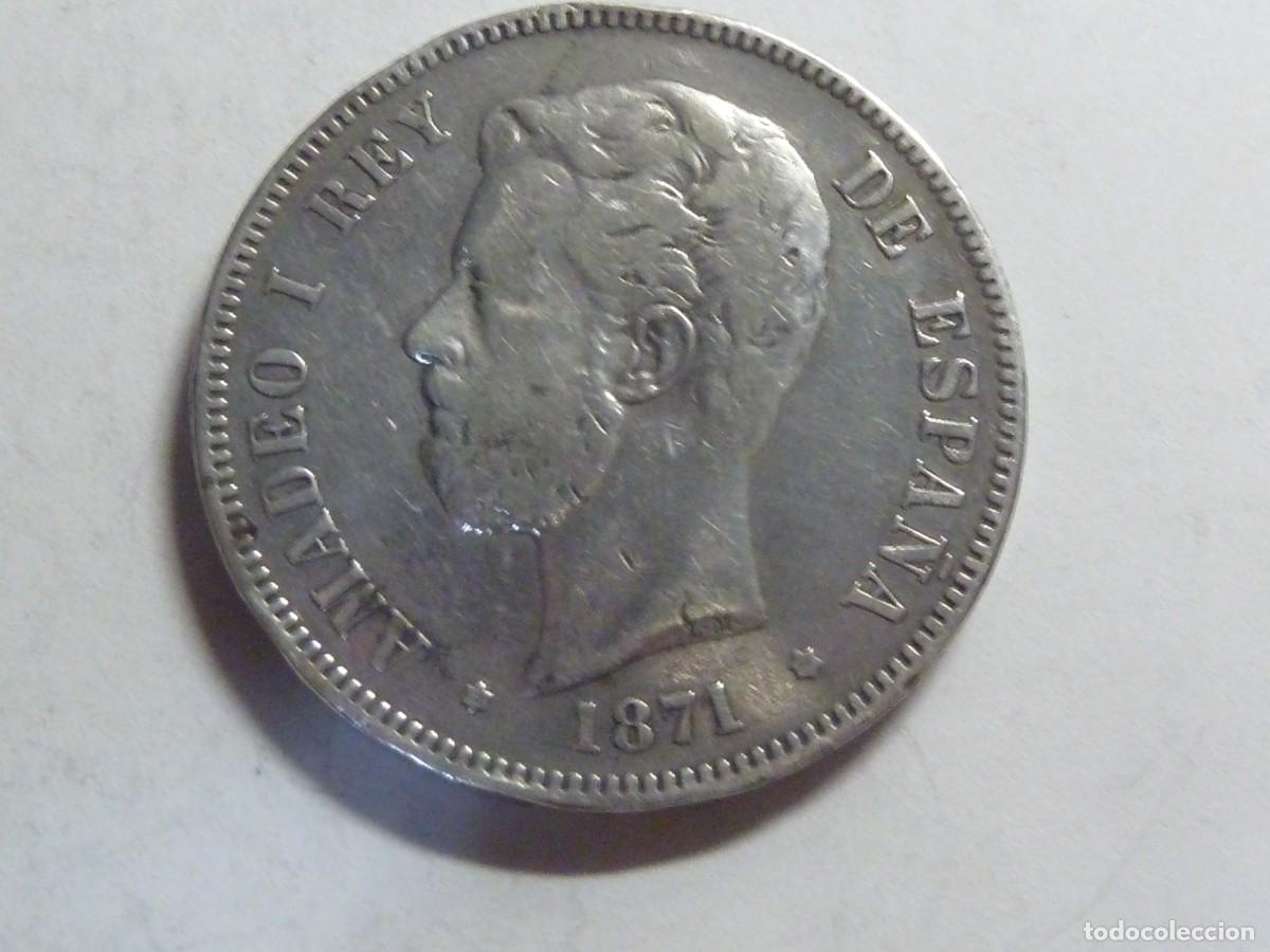 Monedas de Espa&ntilde;a: AMADEO I 5 PTAS PLATA 1871*75 B/C - Foto 1