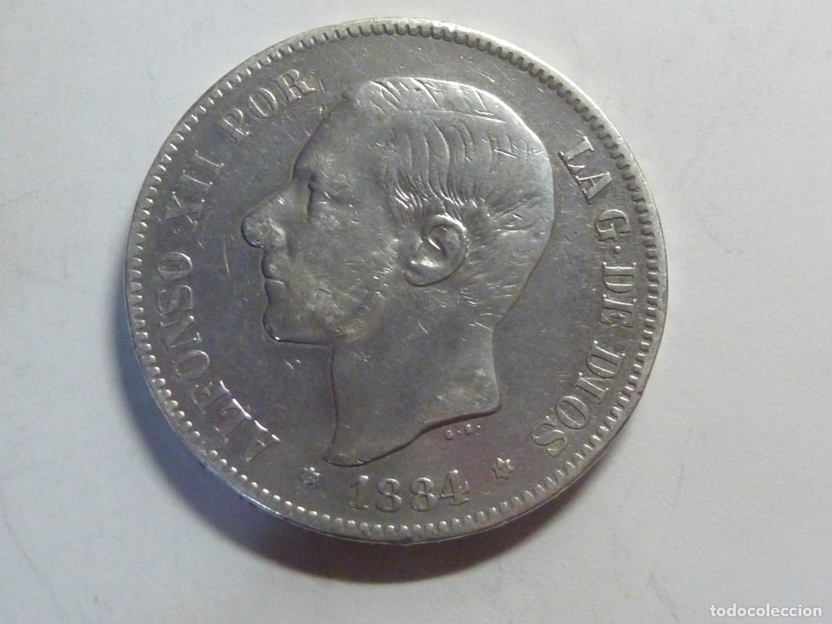 Monedas de Espa&ntilde;a: ALFONSO XII 5 PTAS 1884*84 B/C - Foto 1