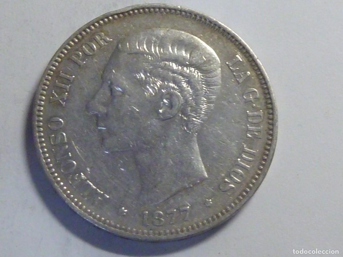 Monedas de Espa&ntilde;a: ALFONSO XII 5 PTAS 1877*77 B/C - Foto 1