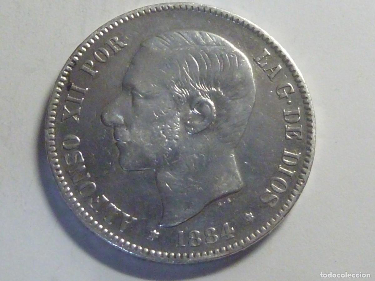 Monedas de Espa&ntilde;a: ALFONSO XII 5 PTAS 1884*84 B/C - Foto 1