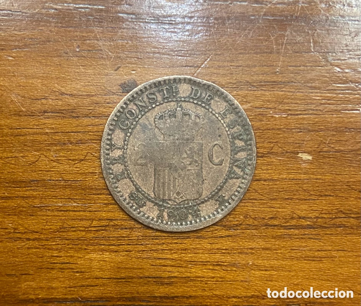 Monedas de Espa&ntilde;a: 5 Monedas de Espa&ntilde;a de 2 c&eacute;ntimos del 1904 - Foto 2