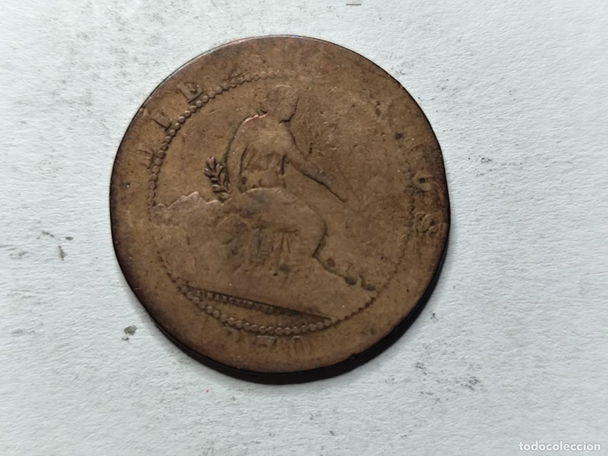 Monedas de Espa&ntilde;a: MONEDA 1870 10 CENTIMOS 100 PIEZAS EN KILO - Foto 2