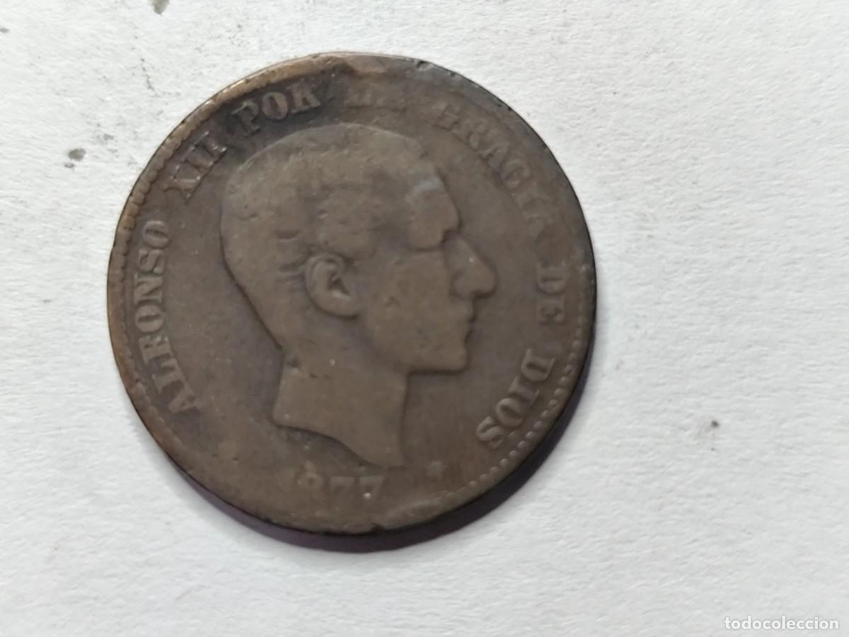 Monedas de Espa&ntilde;a: ALFONSO XII 1877 DIEZ CENTIMOS - Foto 3