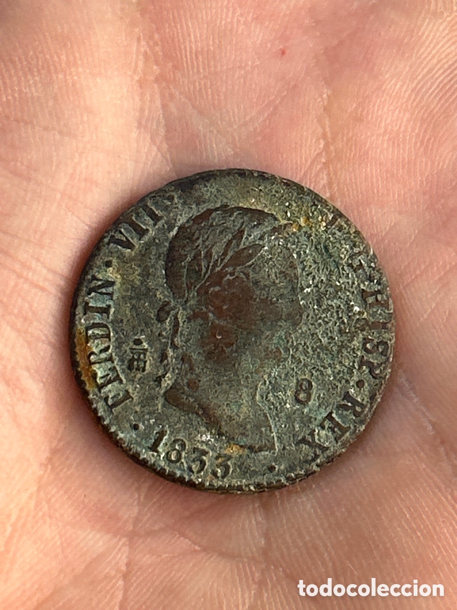 Monedas de Espa&ntilde;a: MONEDA 1833 FERNANDO VII 8 MARAVED&Iacute;S - Foto 2