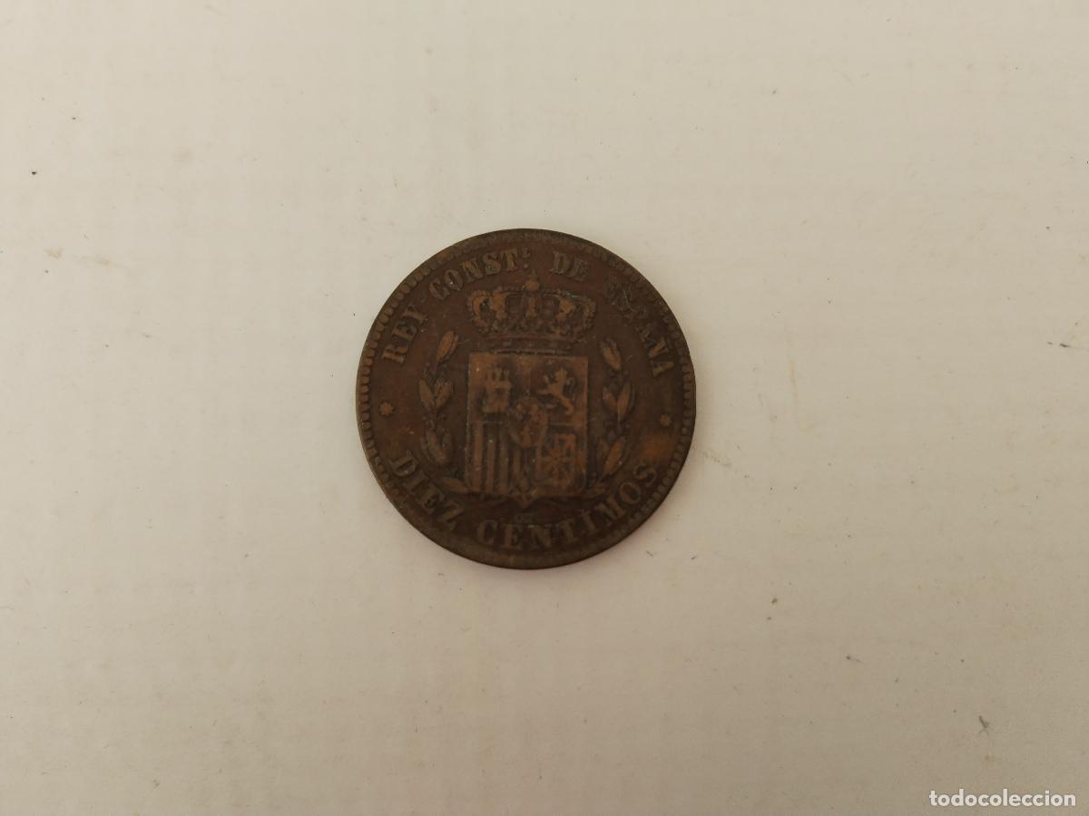 Monedas de Espa&ntilde;a: 1877 - ALFONSO XII - 10 CENTIMOS - COBRE - Foto 2