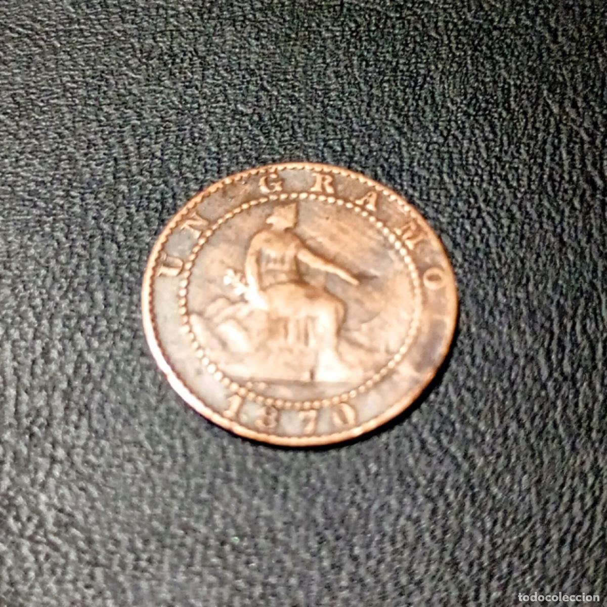 Monedas de Espa&ntilde;a: MONEDA DE 1 CENTIMO GOBIERNO PROVISIONAL - 1870. ESTADO COMO SE VE EN LAS IM&Aacute;GENES. - Foto 1