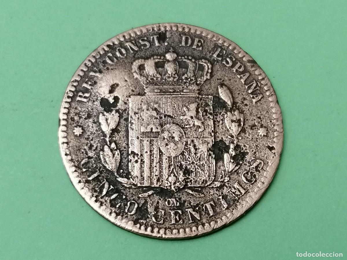 Monedas de Espa&ntilde;a: Moneda, Espa&ntilde;a, 5 cent,1879, BC+, - Foto 2