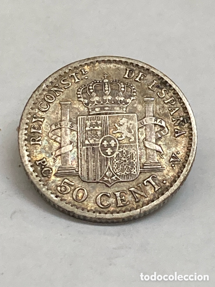 Monedas de Espa&ntilde;a: Moneda de plata 50 cents 1904 X35 - Foto 2
