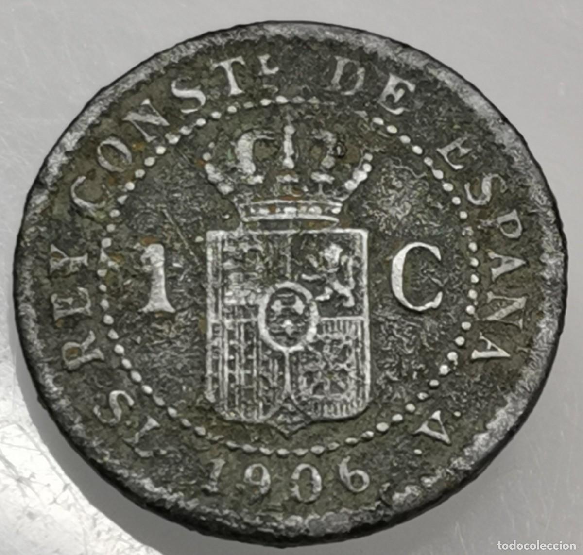 Monedas de Espa&ntilde;a: Alfonso XIII - 1906 - 1 C&eacute;ntimo *6 SLV - MADRID. - Foto 1