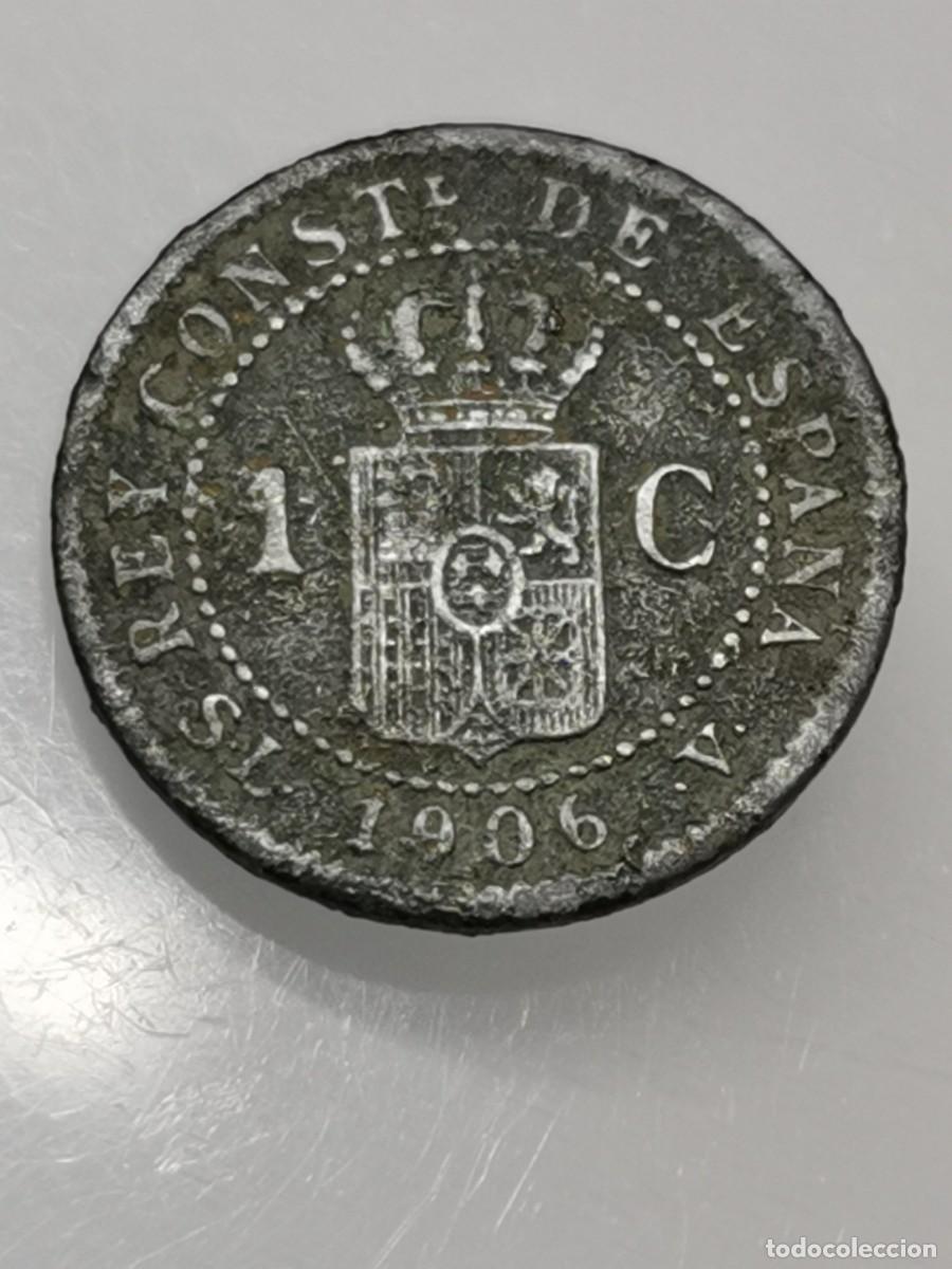Monedas de Espa&ntilde;a: Alfonso XIII - 1906 - 1 C&eacute;ntimo *6 SLV - MADRID. - Foto 3