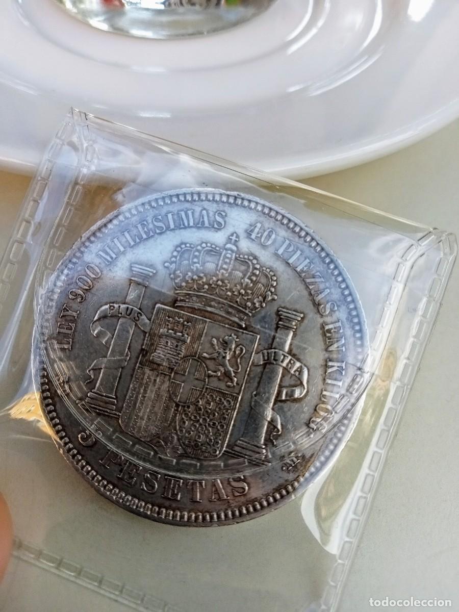 Monedas de Espa&ntilde;a: Moneda 5 pesetas Amadeo plata 1871 - Foto 4