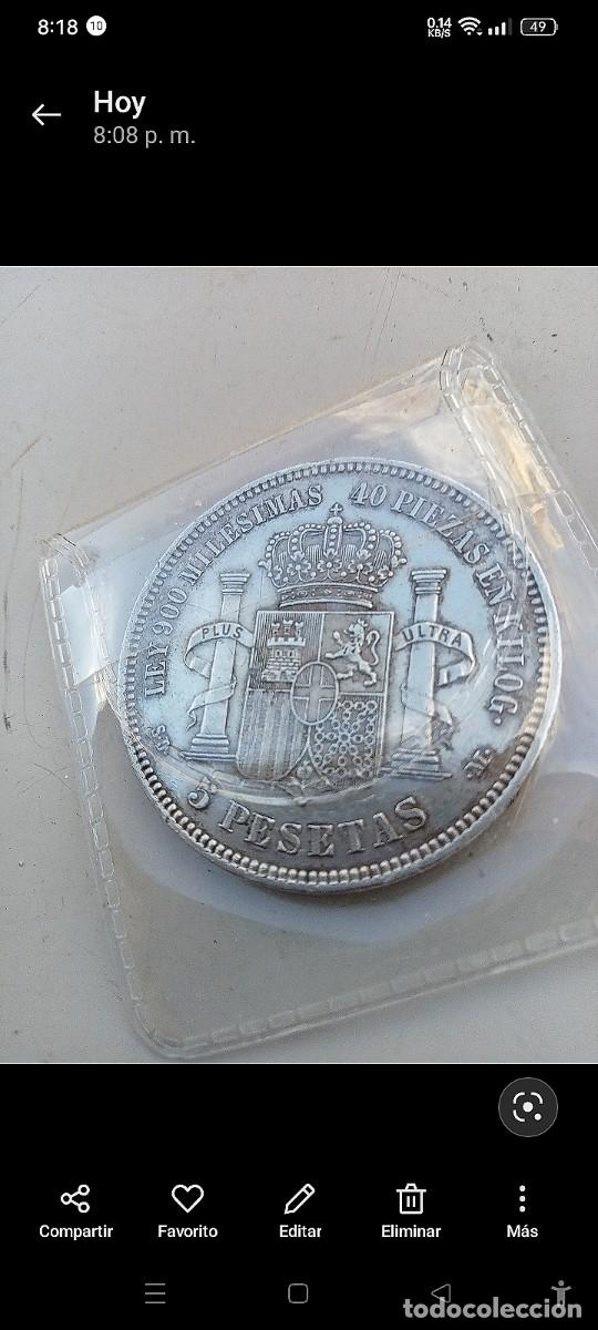 Monedas de Espa&ntilde;a: Moneda 5 pesetas Amadeo plata 1871 - Foto 6