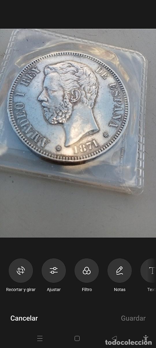 Monedas de Espa&ntilde;a: Moneda 5 pesetas Amadeo plata 1871 - Foto 7