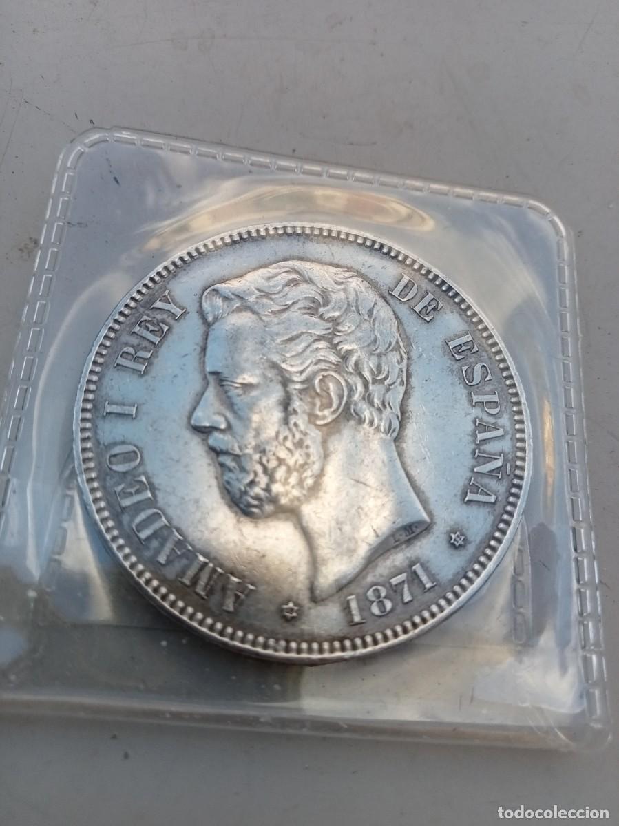 Monedas de Espa&ntilde;a: Moneda 5 pesetas Amadeo plata 1871 - Foto 8