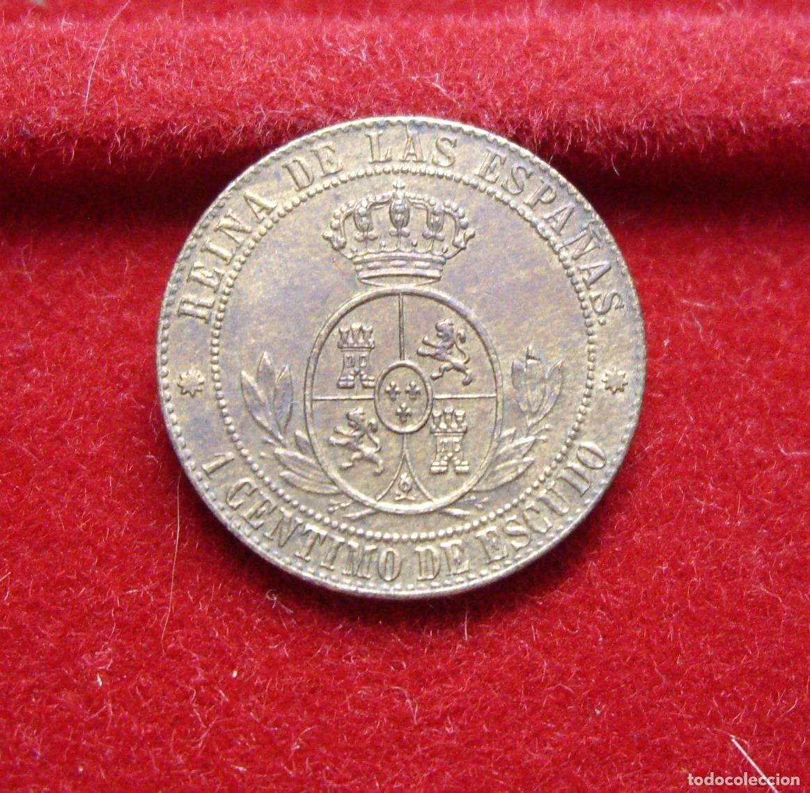 Monedas de Espa&ntilde;a: ISABEL II - 1 CENTIMO DE ESCUDO 1866 - BARCELONA - Foto 2