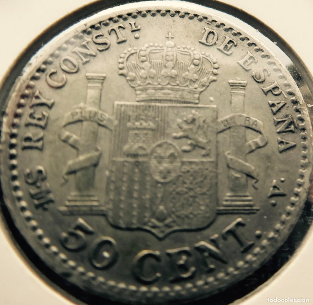 Monedas de Espa&ntilde;a: Moneda , 1904, 50 c&eacute;ntimos, plata, MBC - Foto 2