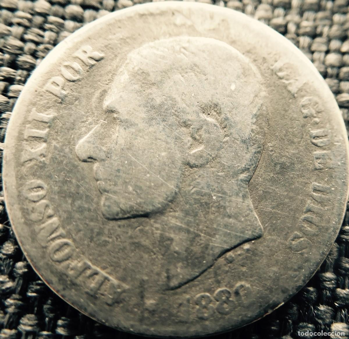 Monedas de Espa&ntilde;a: Moneda , 1880, Alfonso XII, 50 centimos, plata, MBC - Foto 1