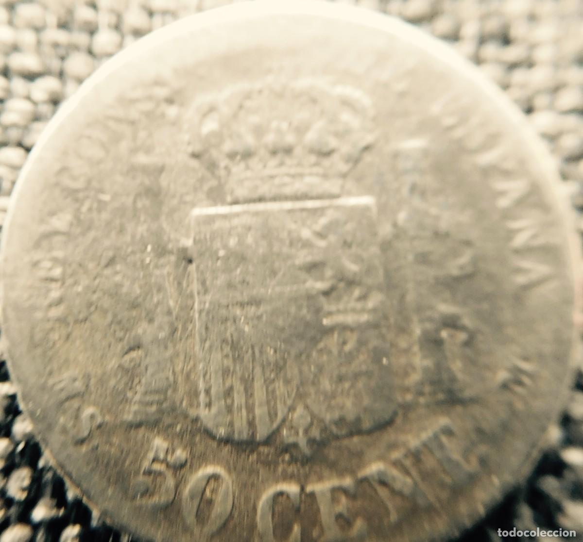 Monedas de Espa&ntilde;a: Moneda , 1880, Alfonso XII, 50 centimos, plata, MBC - Foto 2