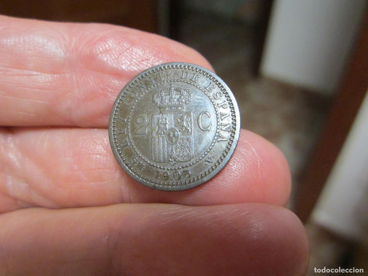 Monedas de Espa&ntilde;a: MONEDA DE 2 C&Eacute;NTIMOS DE ALFONSO XIII DE 1905*05 - Foto 2
