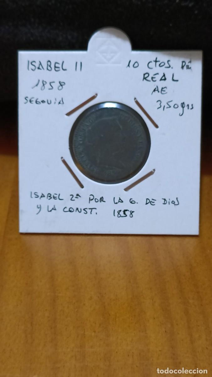 Monedas de Espa&ntilde;a: Moneda Isabel II de 10 c&eacute;ntimos Segobia - Foto 2