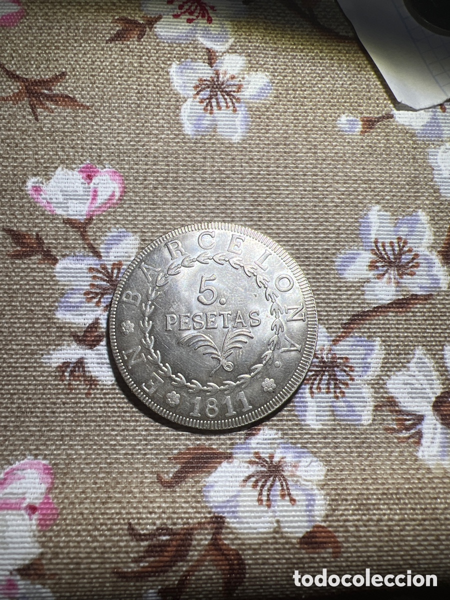 Monedas de Espa&ntilde;a: Moneda 5 Pesetas 1811 Barcelona - Foto 1