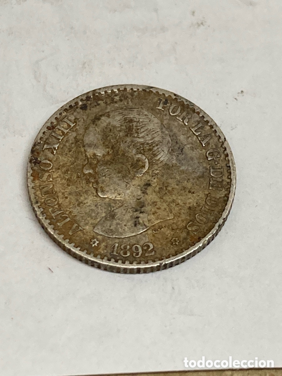 Monedas de Espa&ntilde;a: Moneda 50 c&eacute;ntimos 1892 V30 - Foto 2