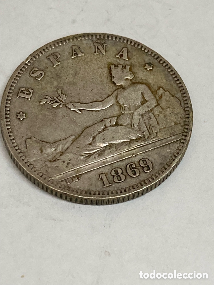 Monedas de Espa&ntilde;a: Moneda 2 pesetas 1869 V30 - Foto 2