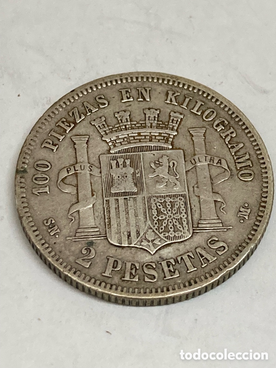Monedas de Espa&ntilde;a: Moneda 2 pesetas 1869 V30 - Foto 1
