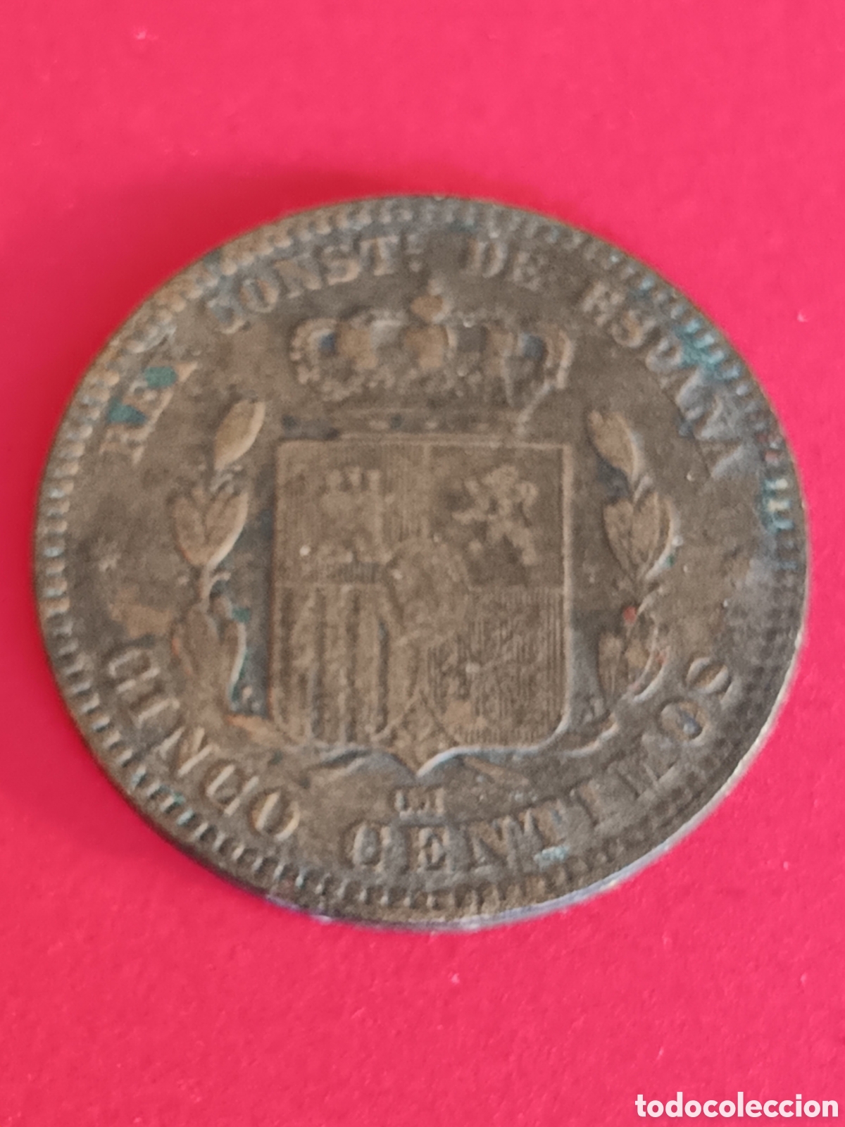 Monedas de Espa&ntilde;a: ALFONSO XII. 5 C&Eacute;NTIMOS DE 1878. MBC. - Foto 2