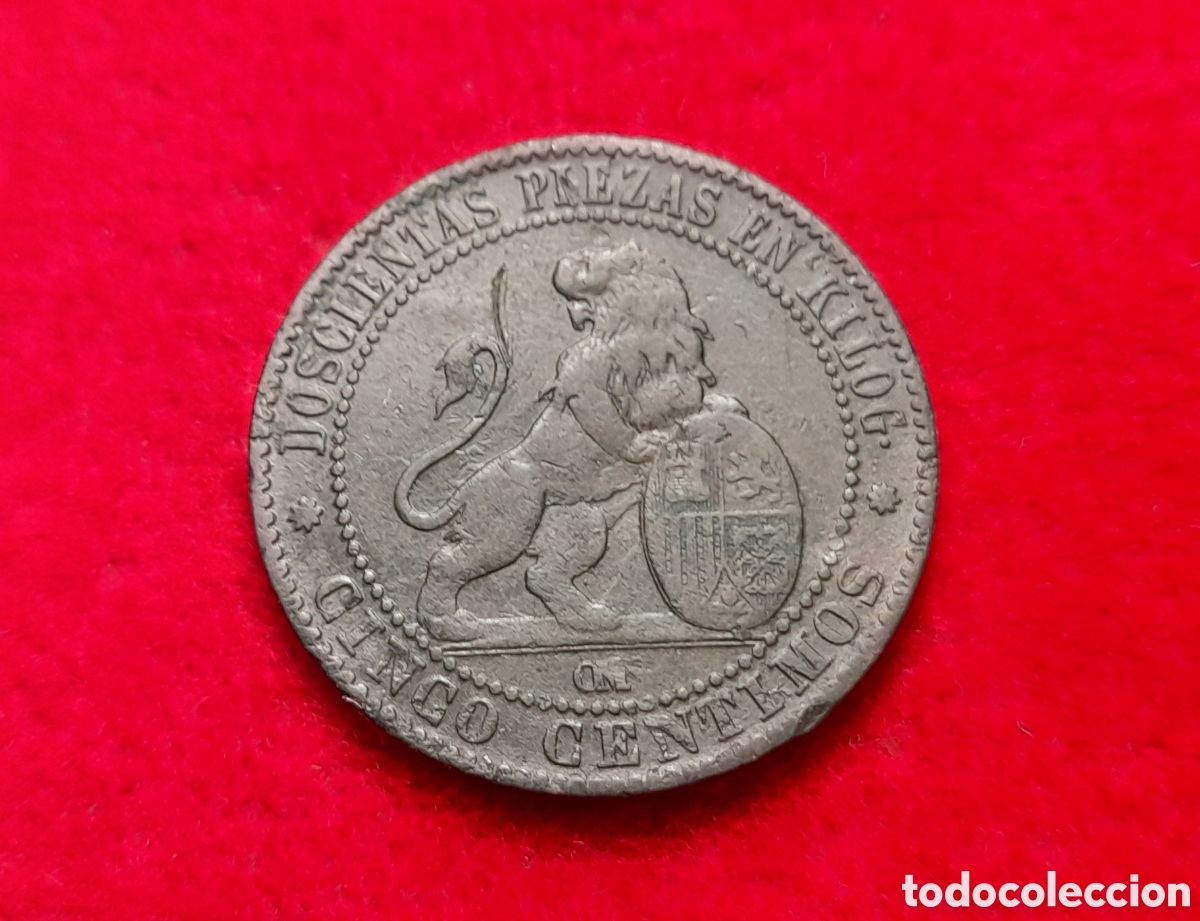 Monedas de Espa&ntilde;a: Moneda 5 c&eacute;ntimos 1870 - Foto 1