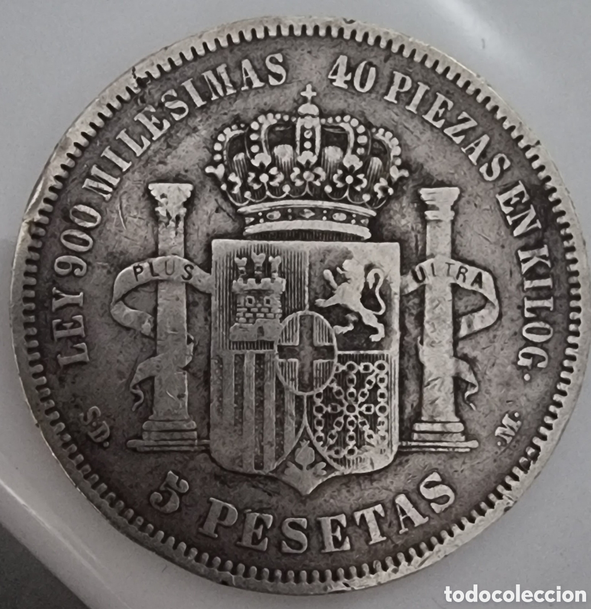 Monedas de Espa&ntilde;a: MONEDA DE 5 PESETAS. 1871 SD M - Foto 2