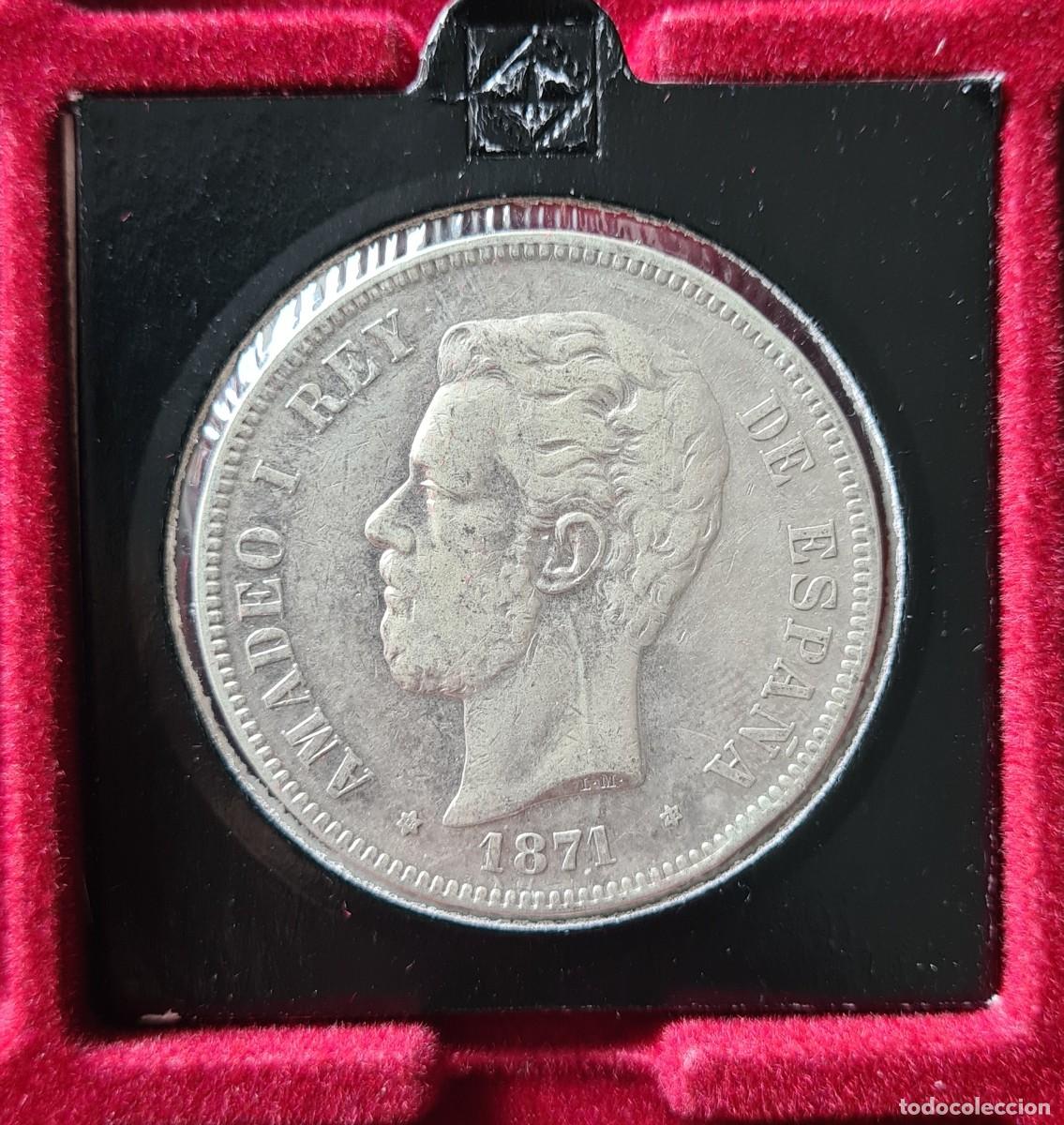 Monedas de Espa&ntilde;a: 5 pesetas 1871 Amadeo 18* 71* - Foto 1