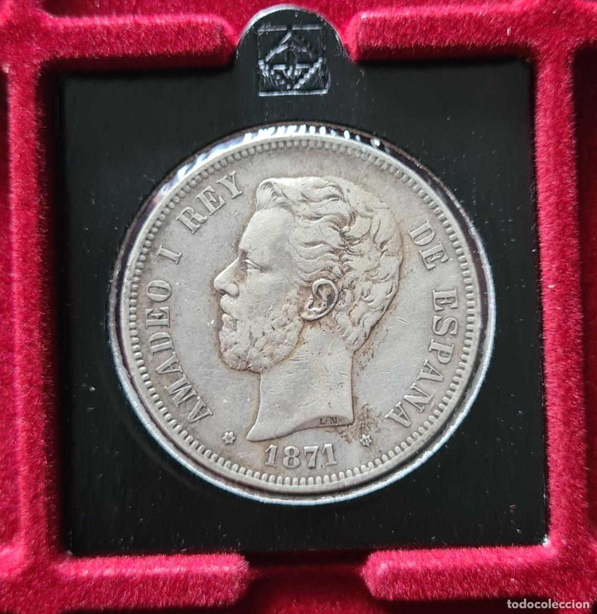 Monedas de Espa&ntilde;a: 5 pesetas 1871 Amadeo 18* 71* - Foto 1
