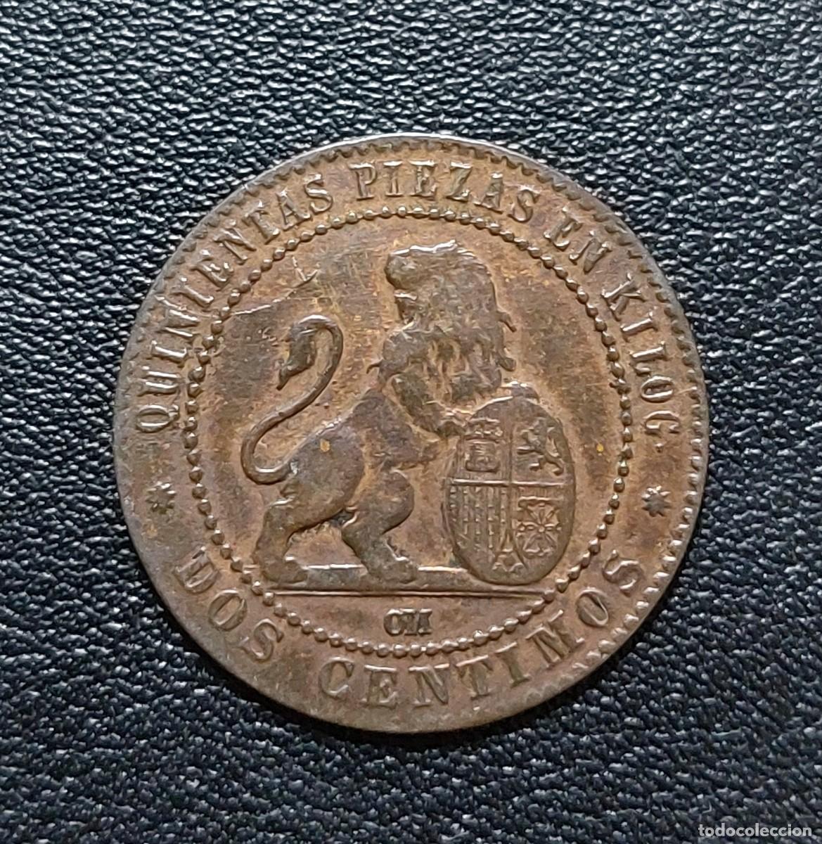Monedas de Espa&ntilde;a: Espa&ntilde;a 2 C&eacute;ntimos 1870 (BC+) - Foto 2