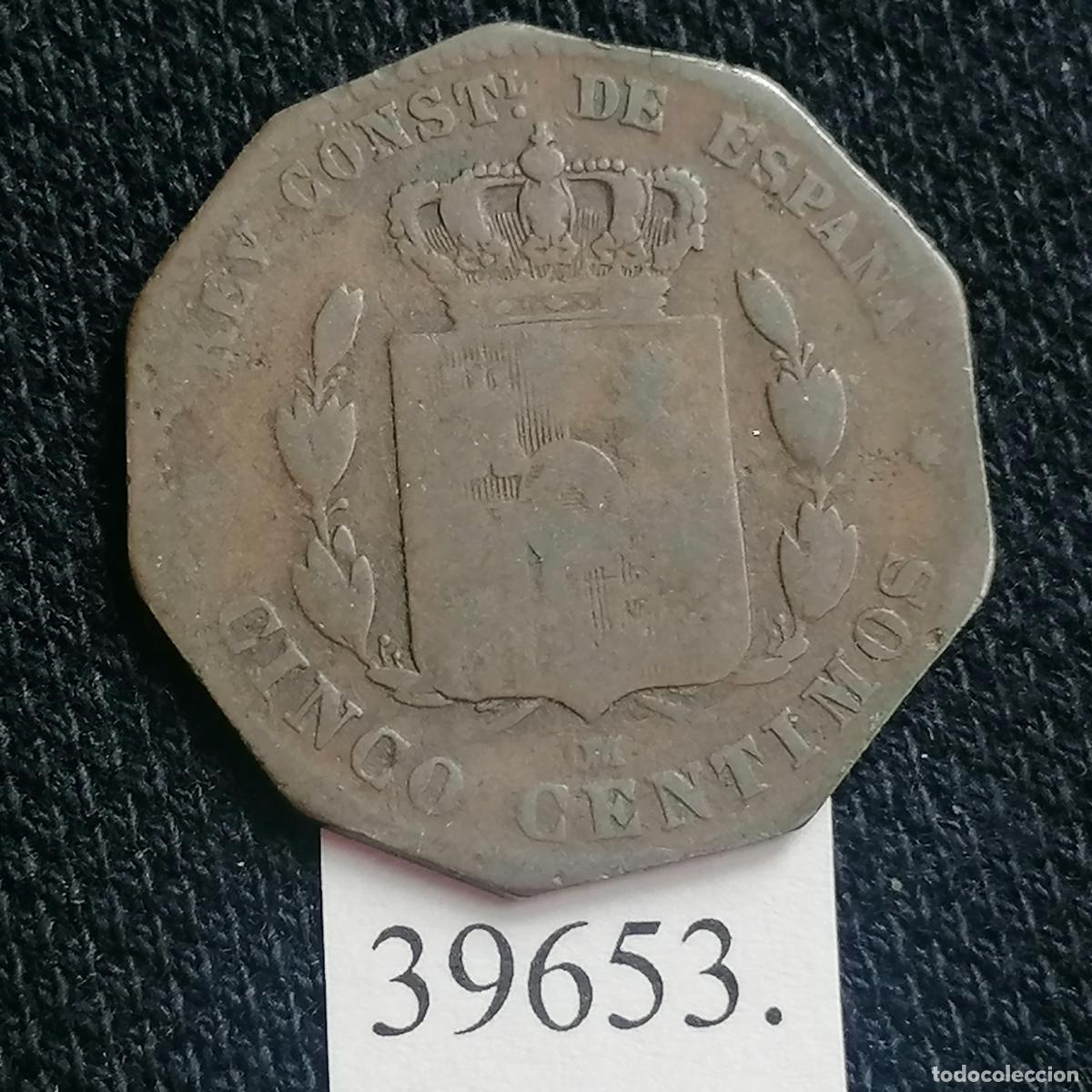 Monedas de Espa&ntilde;a: Espa&ntilde;a 5 centimos 1877, Alfonso XII , 12 - Foto 2