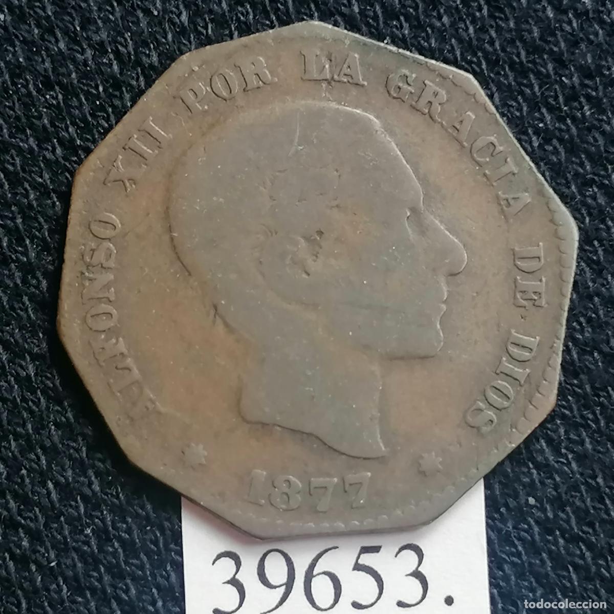 Monedas de Espa&ntilde;a: Espa&ntilde;a 5 centimos 1877, Alfonso XII , 12 - Foto 1