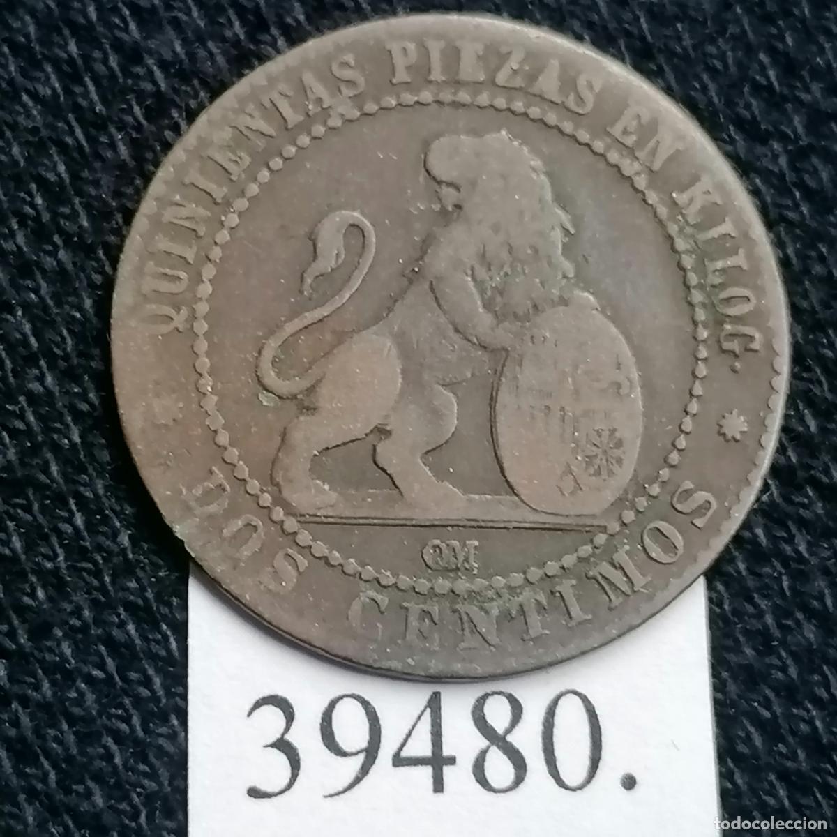 Monedas de Espa&ntilde;a: Espa&ntilde;a 2 c&eacute;ntimos 1870, Gobierno Provisional, 1&ordf; Rep&uacute;blica - Foto 1