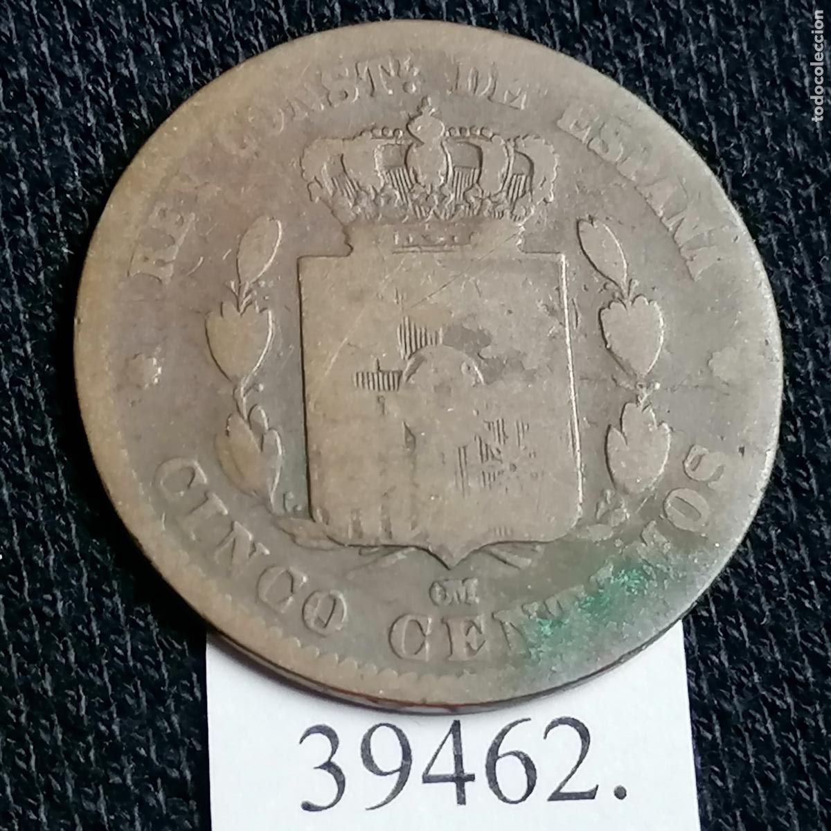 Monedas de Espa&ntilde;a: Espa&ntilde;a 5 c&eacute;ntimos 1877, Alfonso XII, 12 - Foto 2
