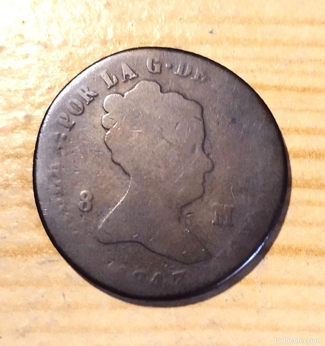 Monedas de Espa&ntilde;a: MONEDA DE 8 MARAVEDIS DE COBRE DE 1847 ISABEL II - Foto 1