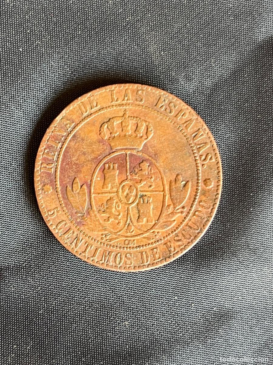 Monedas de Espa&ntilde;a: ISABEL II 1867 5 C&Eacute;NTIMOS DE ESCUDO EBC. - Foto 2