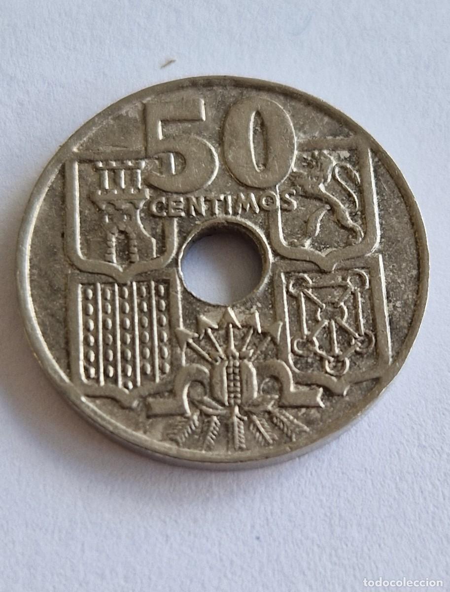 Monedas de Espa&ntilde;a: Moneda de 50 centimos 1963 * 1964 ANCLA MARINERA - Foto 3