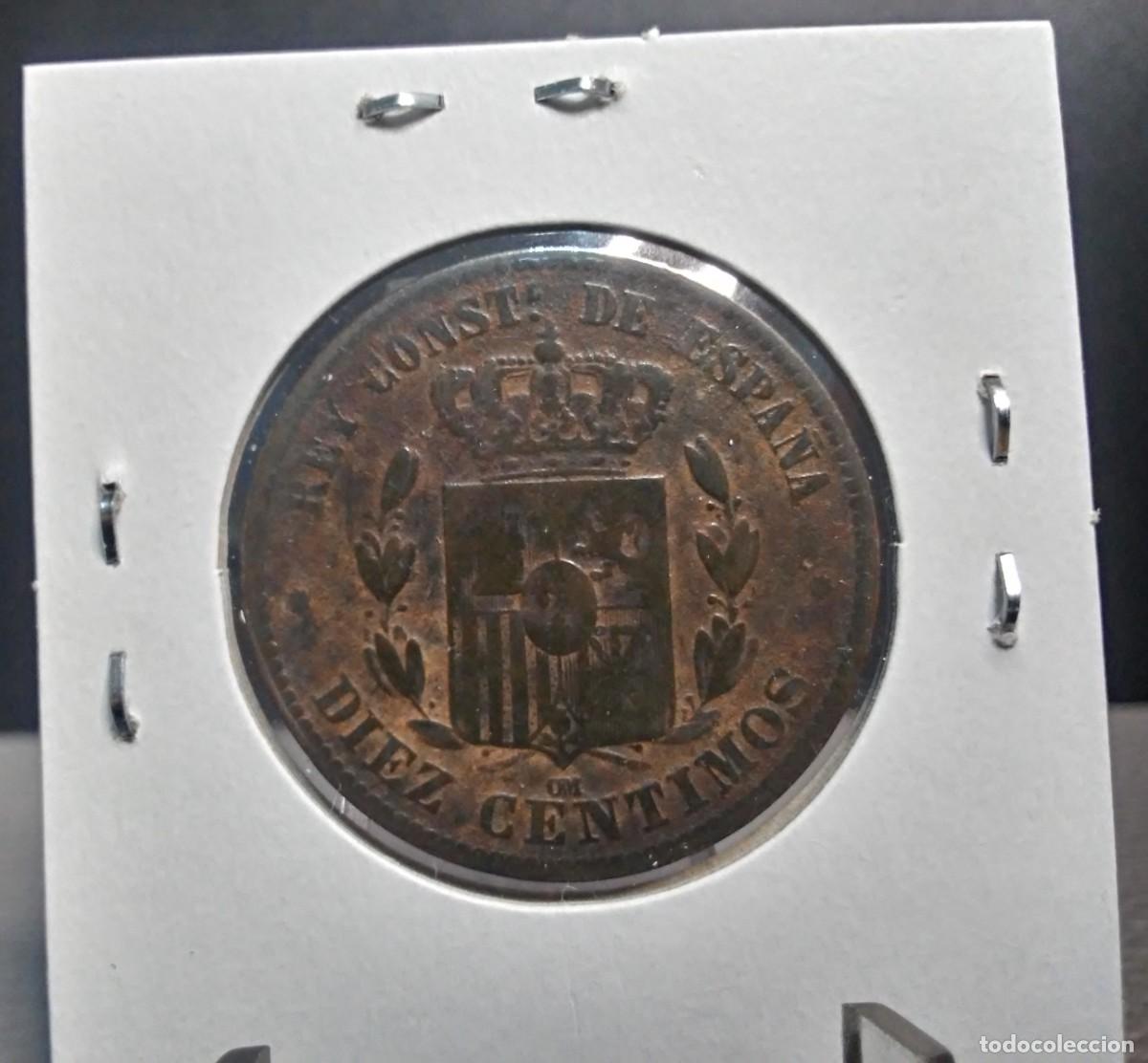 Monedas de Espa&ntilde;a: ALFONSO XII 10 C&Eacute;NTIMOS 1877 KM#675 BC+. - Foto 4